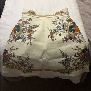 NWT Alemais Skirt Linen Print Cream Skirt
